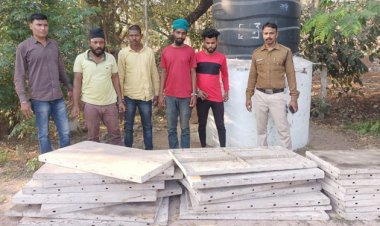 सेंट्रिंग प्लेट चोरी करने वाले गिरोह का पर्दाफश, 30 लाख का माल जब्त