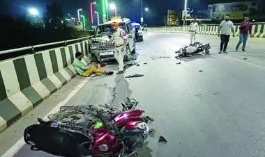 बाइक और स्कार्पियो की टक्कर में एक की मौत, 3 गंभीर