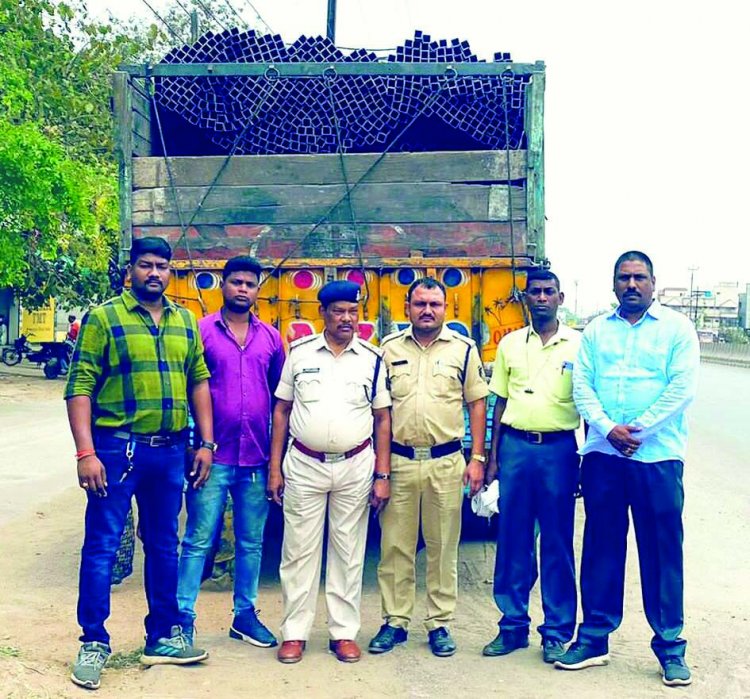 48 घंटे के अंदर चोरी गये ट्रक माल सहित चंदखुरी रायपुर से बरामद