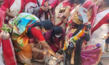 हुडको कालीबाड़ी में माँ काली की नई मूर्ति की प्राणप्रतिष्ठा शुरू