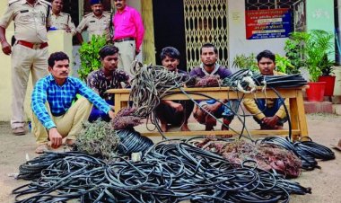 केबल व एंगल चोर गिरोह के 8 सहित खरीदार गिरफ्तार