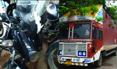 कंटेनर की चपेट में आने से वृद्ध की दर्दनाक मौत