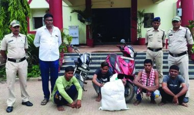 मेस्ट्रो स्कूटी और स्प्लेंडर से गांजा ले जाते पकड़े गए 4 तस्कर