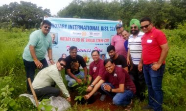 रोटरी क्लब भिलाई स्टील सिटी ने किया पौधरोपण