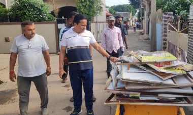 बिल्डिंग मटेरियल फैलाकर किया सड़क बाधा तो होगी जुर्माने की कार्रवाई