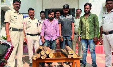 चंदन की लकड़ी के साथ 3 तस्कर गिरफ्तार