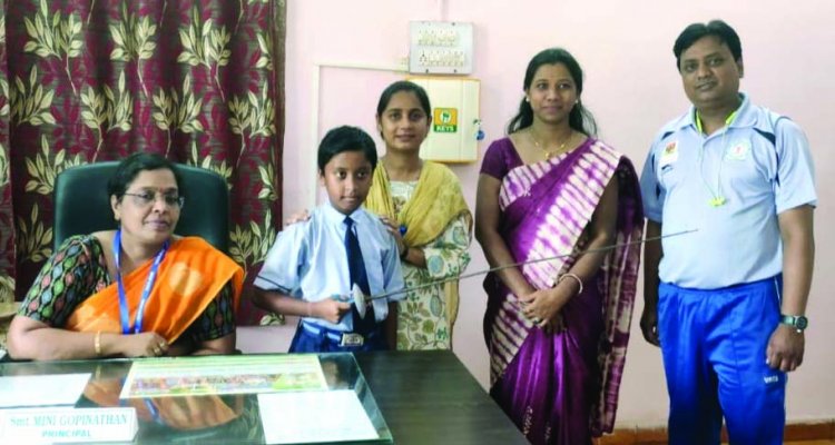 नासिक में आयोजित नेशनल फेसिंग प्रतियोगिता में जजंगिरी के छात्र लाभेश का चयन