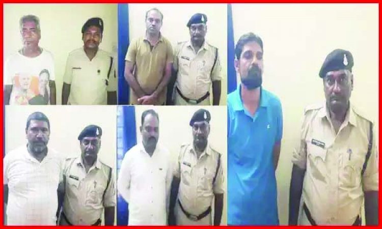 अवैध प्लाटिंग मामले में 5 की गिरफ्तारी