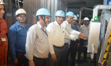 रेल एवं स्ट्रक्चरल मिल में नई वेल्डिंग मशीन से उत्पादन प्रारंभ