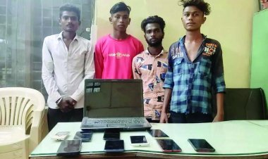 स्मार्टफोन और लैपटॉप के साथ 4 चोर गिरफ्तार