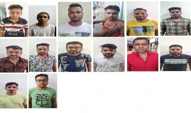 दुर्ग जिला पुलिस की बड़ी कार्रवाई, ऑनलाइन सट्टा खिलाने वाले 14 गिरफ्तार