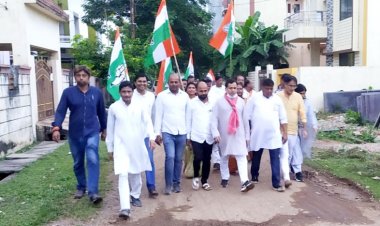 बारिश भी नहीं रोक पाई भिलाई शहर जिला कांग्रेस कमेटी के भारत जोड़ो यात्रा
