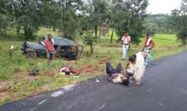 बोलेरो पलटने से एक की मौत 4 घायल, कलेक्टर से मिलकर लौट रहे थे गांव
