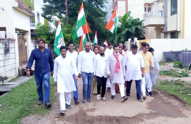 बारिश भी नहीं रोक पाई भिलाई शहर जिला कांग्रेस कमेटी के भारत जोड़ो यात्रा