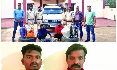 टायर ट्युब में छुपाया था लाखों का गांजा