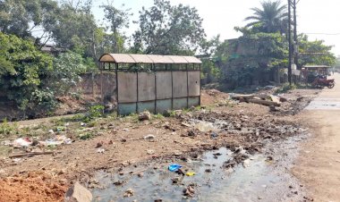 नाले के कचरे में फेंक दिया गया यात्री प्रतीक्षालय,भिलाई के जोन कमिश्नर सहित अधिकारियों पर कार्यवाही की मांग