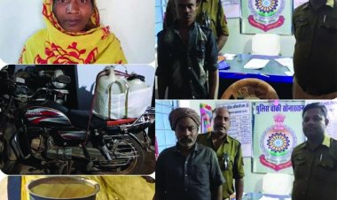 महुआ शराब बनाने की फैक्ट्री का भंडाफोड़, महिला समेत 4 आरोपी गिरफ्तार