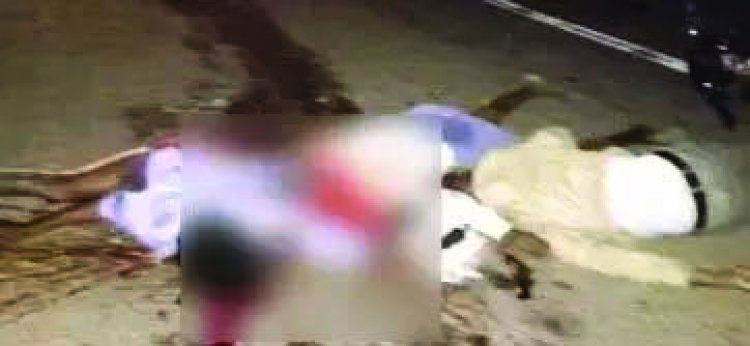 तेज रफ्तार ट्रक ने सचिव समेत 3 लोगों को रौंदा