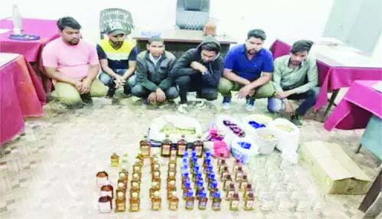 शराब में मिलावट, सुपरवाइजर-गार्ड सहित 6 गिरफ्तार
