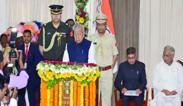 बिस्वा भूषण हरिचंदन बने छत्तीसगढ़ के नए राज्यपाल, हाईकोर्ट के चीफ जस्टिस अरूप कुमार गोस्वामी ने दिलाई शपथ