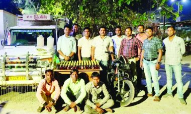 नकली शराब बनाने की फैक्ट्री का भंडाफोड़, दो नाबालिग सहित 5 गिरफ्तार
