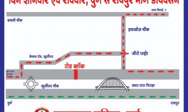 दुर्ग से रायपुर नेशनल हाईवे पर पाइपलाइन विस्तारीकरण के लिए 3 दिन वाहन होंगे डाइवर्ट