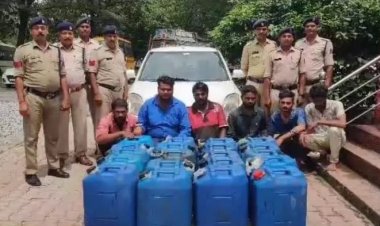 सड़क पर खड़ी वाहनों से डीजल चुराने वाले 6 गिरफ्तार, 700 लीटर डीजल जब्त
