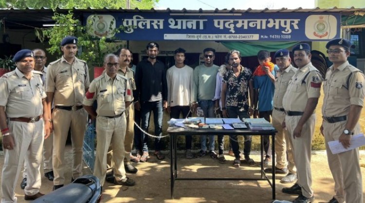 दुर्ग पुलिस की ताबड़तोड़ कार्रवाई, खाईवाल सहित 8 सटोरिए 46 हजार नकदी के साथ गिरफ्तार