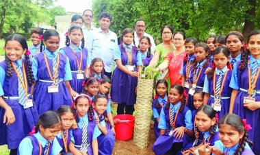 शासकीय विद्यालय में पौधरोपण कर संरक्षित रखने का लिया संकल्प