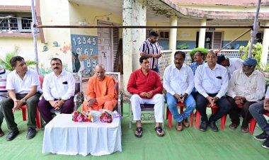 मां शारदा पब्लिक स्कूल के पास बनेगा डोमशेड,  विधायक देवेंद्र यादव और बीएसपी OA के अध्यक्ष बंछोर ने किया भूमिपूजन