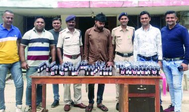 दुर्ग जिले में भारी मात्रा में प्रतिबंधित सिरप के साथ एक युवक गिरफ्तार