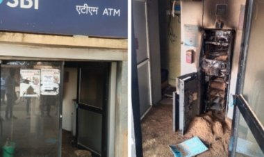 भिलाई के इस ATM में लाखों की चोरी, जाते जाते किया आग के हवाले
