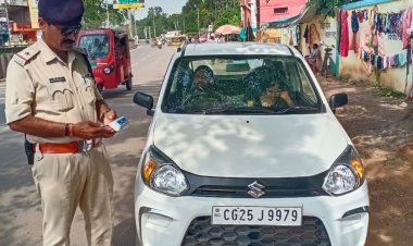 नो पार्किंग में खड़ी वाहनों का कटा चालान, पुलिस ने लगाया 24000 का जुर्माना