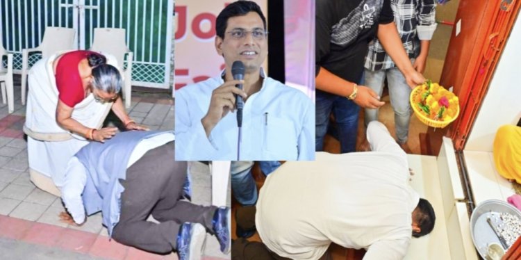 विधायक देवेंद्र यादव ने अपनी मां और बजरंग बली से मांगा जीत का आशीर्वाद