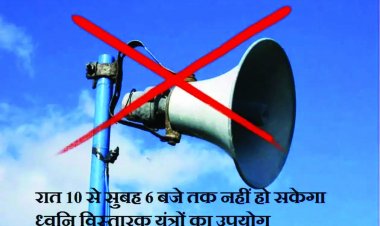 रात्रि 10 बजे से प्रातः 6 बजे तक ध्वनि विस्तारक यंत्रों के उपयोग पर प्रतिबंध