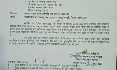 शासकीय अस्पताल में ताला बंद पाए जाने पर एक डॉक्टर सहित 7 स्वास्थ्य कर्मचारियों के कटे एक दिन का वेतन