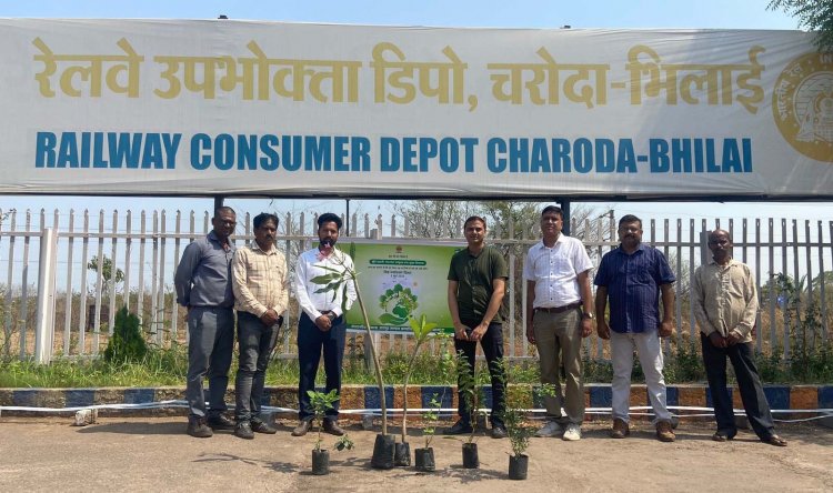 BMY चरोदा में रेलवे कर्मचारियों ने किये पौधरोपण