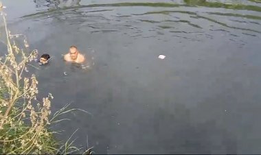 पूर्व मरीन कमांडो ने बचाई नहर में डूबते युवक को, देखें वीडियो