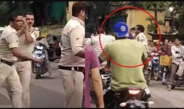 बीच सड़क पर आपस में भिड़े दो पुलिसकर्मी, एसपी ने किया निलंबित