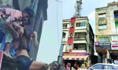 बिल्डिंग के चौथे माले से कूदी युवती