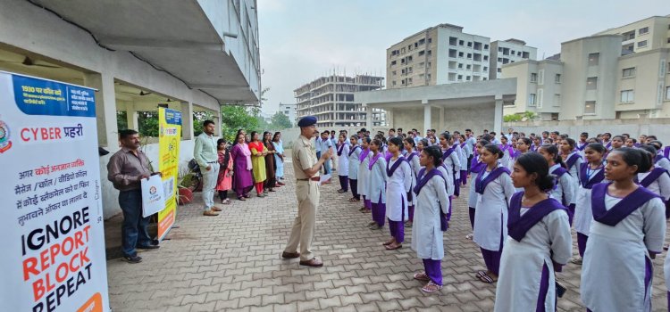 राज्यव्यापी साइबर जन जागरूकता के लिए दुर्ग पुलिस द्वारा चलाया जा रहा व्यापक जागरूकता अभियान