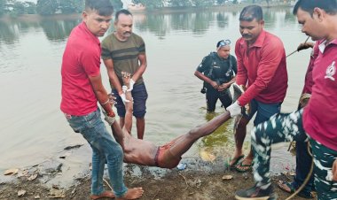 VIDEO तालाब में डूबने से युवक की मौत, SDRF ने इस तरह शव को निकाला बाहर