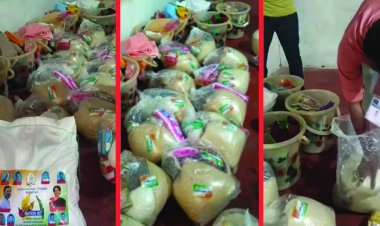 VIDEO राहुल और प्रियंका गांधी की तस्वीरों वाली खाद्य किटें चुनाव आयोग के उड़न दस्ते ने किया जब्त