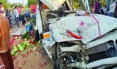 सब्जी से लदे पिकअप और ट्रेलर के बीच जबरदस्त टक्कर, दो सगे भाइयों की मौत