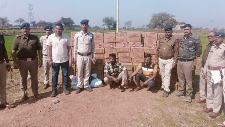 दुर्ग जिले में फिर पकड़ाया 29 लाख रुपए का 442 पेटी अवैध शराब, महिला सहित चार आरोपी गिरफ्तार