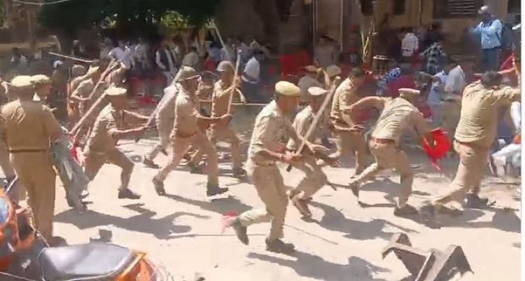 सपा सांसद के घर करणी सेना का हमला, कई पुलिस कर्मी घायल