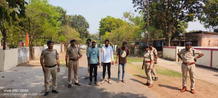 भिलाई में लेनदेन को लेकर युवक पर चाकू से जानलेवा हमला, एक नाबालिग सहित चार आरोपी गिरफ्तार
