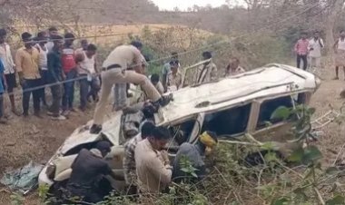 पुल से नीचे गिरा तेज रफ्तार स्कॉर्पियो, चार लोगों की मौत, बच गया बकरा