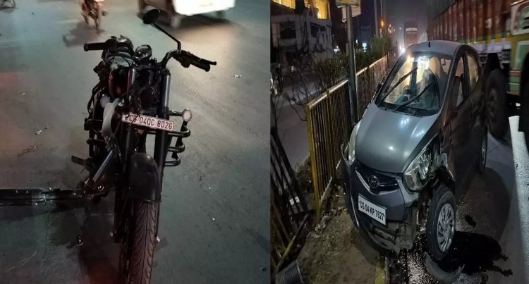 शराबी कार चालक ने बुलेट सवार परिवार को रौंदा, मासूम बच्ची गंभीर