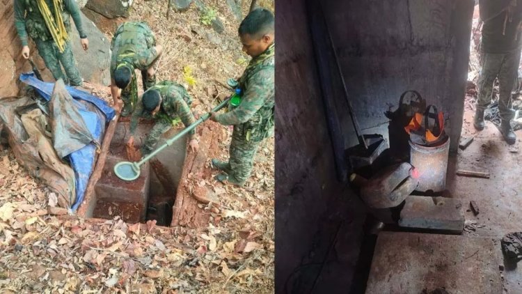 नक्सलियों के बंकर को सुरक्षा बलों ने किया ध्वस्त